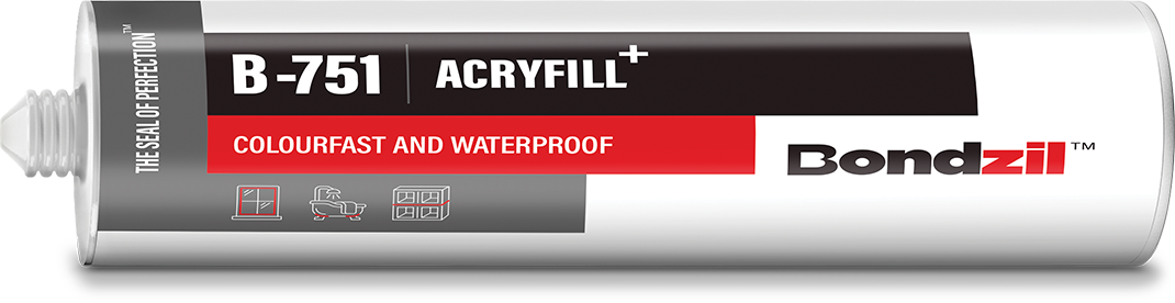 Bondzil B-751 acryfill plus silicone sealant cartridge for joints between windowsills, brickwork, skirting board and floor