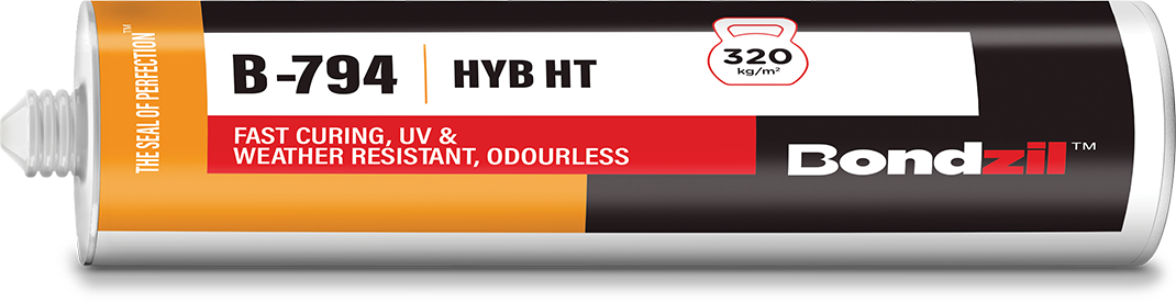 Bondzil B-794 hybrid HT silicone sealant cartridge for sealing and bonding in the building and construction industry, joints in bathroom and kitchens