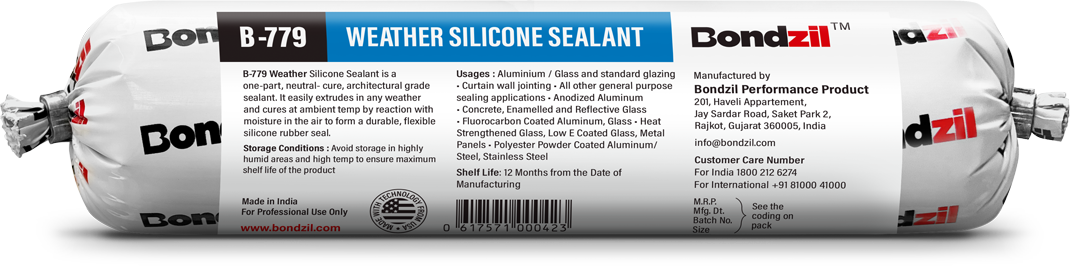 Bondzil B-779 weather silicone sealant sausage for aluminium glazing, curtain wall joints, metal panels